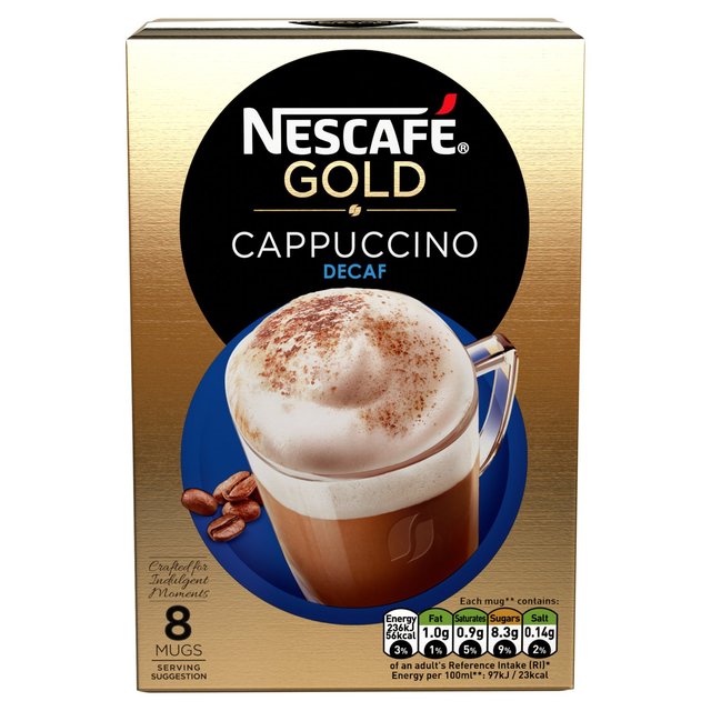 Calories in 100 g of Morrisons Nescafe Gold Cappuccino Decaf Coffee 8