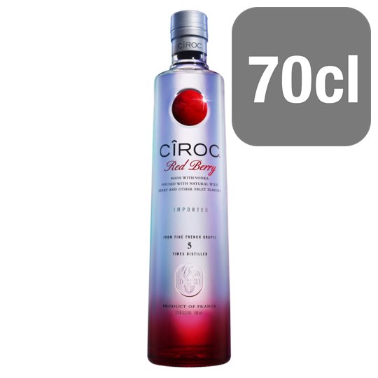 Calories In 100 Ml Of Tesco Ciroc Red Berry Vodka Nutristandard